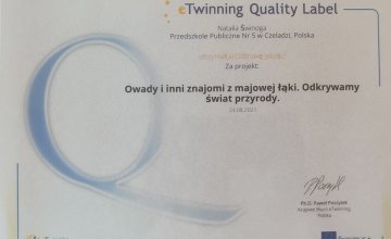 Krajowa odznaka jakości za udział w projekcie